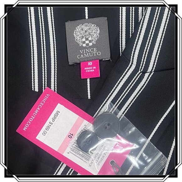 VINCE CAMUTO Striped Oversized Tailored Blazer - Size 10 / NWT - Picture 9 of 11